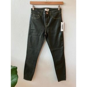 L'AGENCE Margot High Rise Skinny Gray w/ Gold Stitch NWT 25